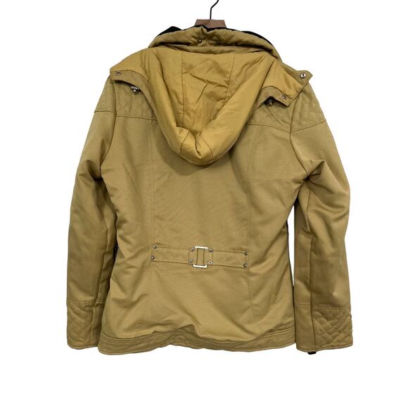 NILS Ski Womens Full Zip Hooded Insulated Coat Jacket Winter Size 12 Gold - Picture 7 of 16
